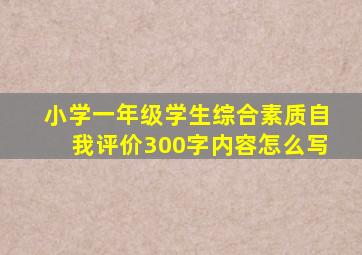 小学一年级学生综合素质自我评价300字内容怎么写