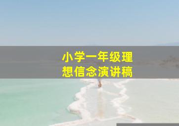 小学一年级理想信念演讲稿