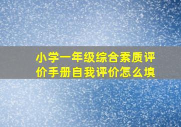 小学一年级综合素质评价手册自我评价怎么填