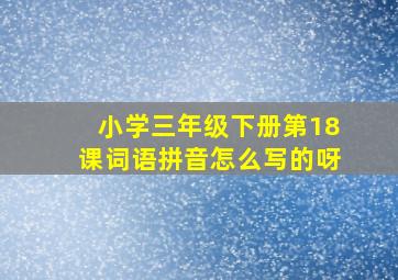 小学三年级下册第18课词语拼音怎么写的呀