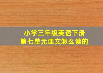 小学三年级英语下册第七单元课文怎么读的