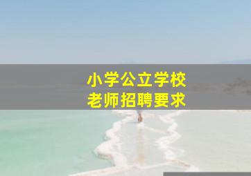 小学公立学校老师招聘要求