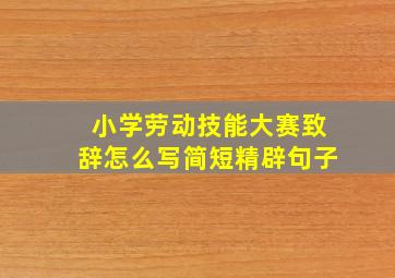 小学劳动技能大赛致辞怎么写简短精辟句子