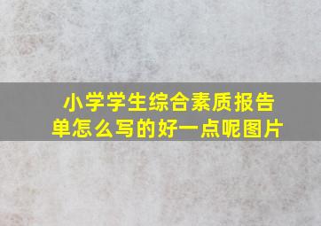 小学学生综合素质报告单怎么写的好一点呢图片