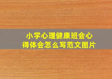 小学心理健康班会心得体会怎么写范文图片