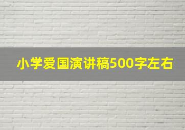 小学爱国演讲稿500字左右