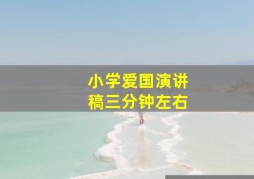 小学爱国演讲稿三分钟左右