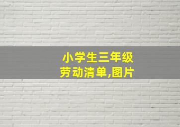 小学生三年级劳动清单,图片