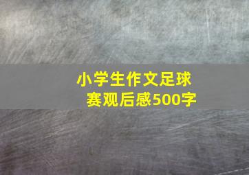 小学生作文足球赛观后感500字