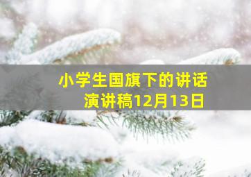 小学生国旗下的讲话演讲稿12月13日