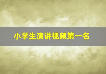 小学生演讲视频第一名