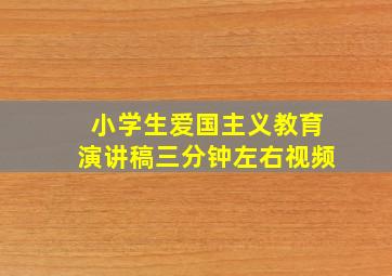 小学生爱国主义教育演讲稿三分钟左右视频