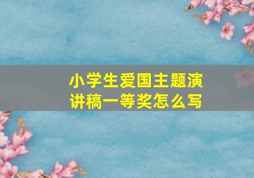 小学生爱国主题演讲稿一等奖怎么写