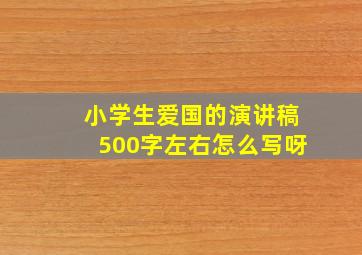 小学生爱国的演讲稿500字左右怎么写呀