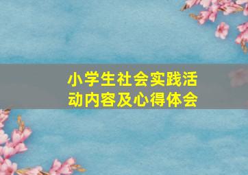 小学生社会实践活动内容及心得体会