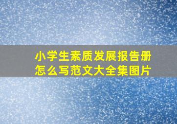 小学生素质发展报告册怎么写范文大全集图片