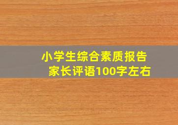 小学生综合素质报告家长评语100字左右