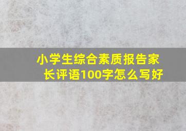 小学生综合素质报告家长评语100字怎么写好