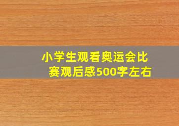 小学生观看奥运会比赛观后感500字左右