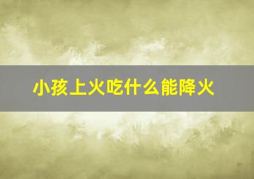 小孩上火吃什么能降火