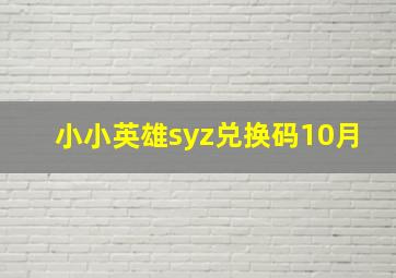 小小英雄syz兑换码10月