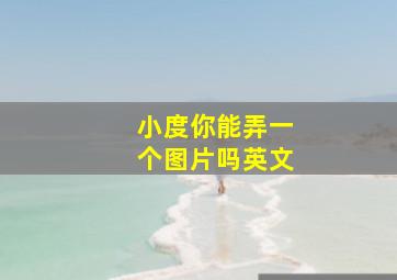 小度你能弄一个图片吗英文