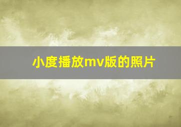 小度播放mv版的照片