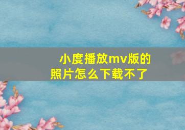 小度播放mv版的照片怎么下载不了