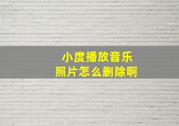 小度播放音乐照片怎么删除啊