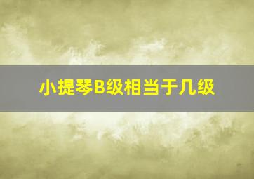 小提琴B级相当于几级