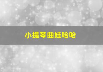 小提琴曲娃哈哈