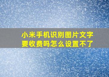 小米手机识别图片文字要收费吗怎么设置不了