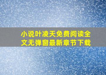 小说叶凌天免费阅读全文无弹窗最新章节下载