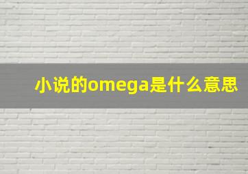 小说的omega是什么意思