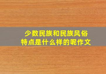 少数民族和民族风俗特点是什么样的呢作文