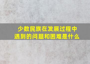 少数民族在发展过程中遇到的问题和困难是什么