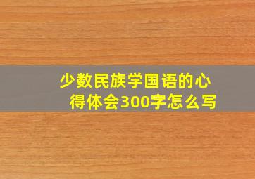 少数民族学国语的心得体会300字怎么写