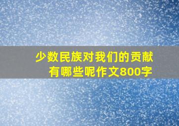 少数民族对我们的贡献有哪些呢作文800字