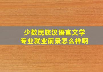 少数民族汉语言文学专业就业前景怎么样啊