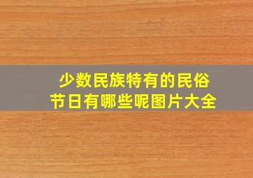 少数民族特有的民俗节日有哪些呢图片大全