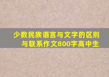 少数民族语言与文字的区别与联系作文800字高中生