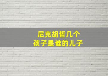 尼克胡哲几个孩子是谁的儿子