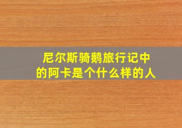 尼尔斯骑鹅旅行记中的阿卡是个什么样的人