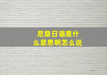 尼桑日语是什么意思啊怎么说