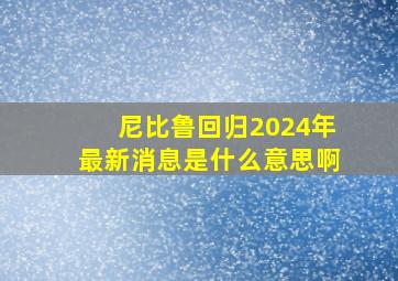 尼比鲁回归2024年最新消息是什么意思啊