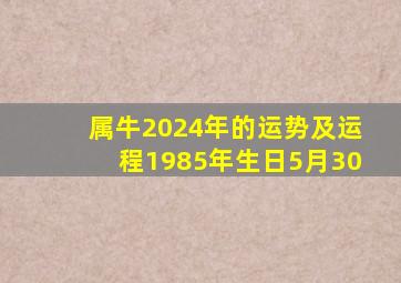 属牛2024年的运势及运程1985年生日5月30