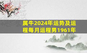 属牛2024年运势及运程每月运程男1961年