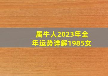 属牛人2023年全年运势详解1985女