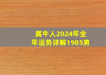 属牛人2024年全年运势详解1985男