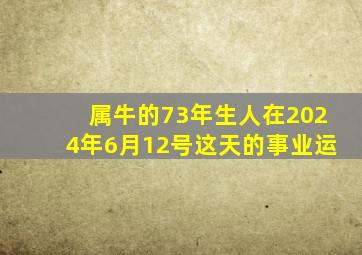 属牛的73年生人在2024年6月12号这天的事业运